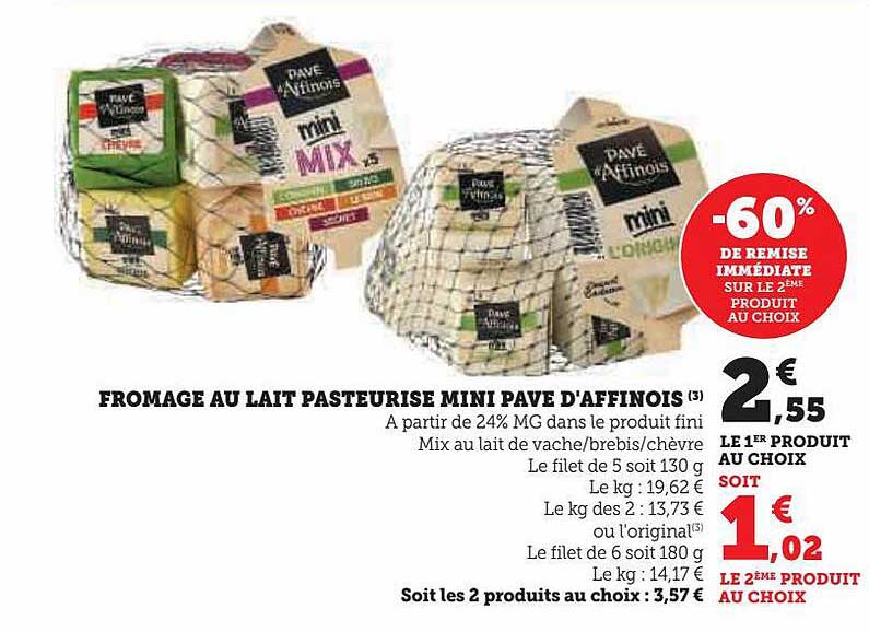 Fromage Au Lait Pasteurisé Mini Pavé D'affinois
