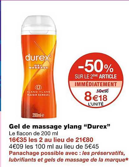 gel de massage ylang "durex"