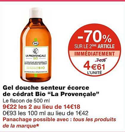 gel douche senteur écorce de cédrat bio "la provençale"