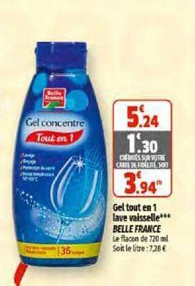 gel tout en 1 lave vaisselle belle france