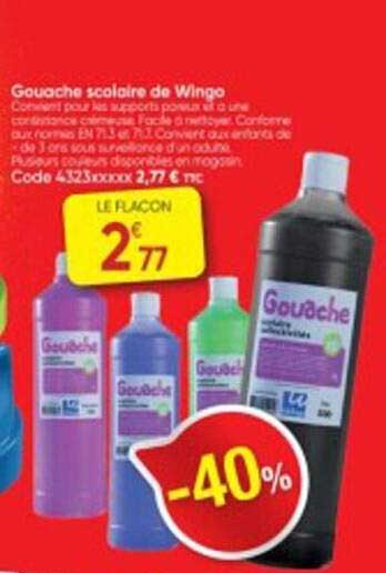 Gouache Scolaire De Wingo