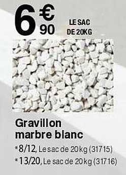gravillon marbre blanc