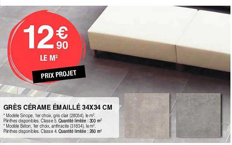 Grès Cérame émaillé 34 X 34 Cm