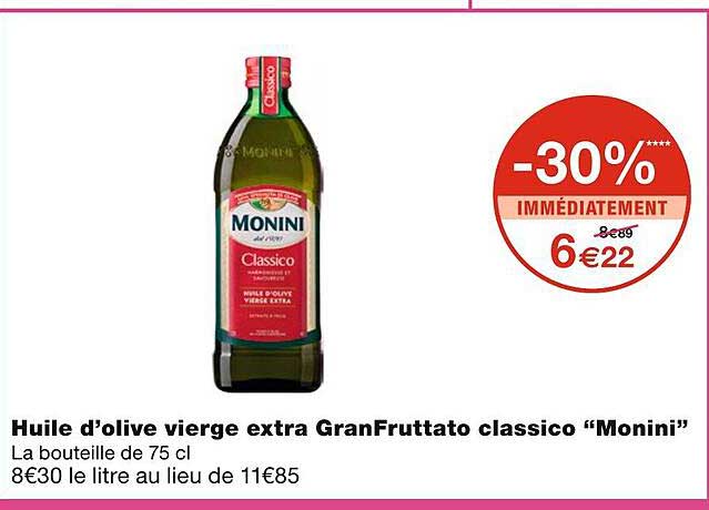 huile d'olive vierge extra gran fruttato classico "monini"