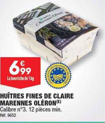 huîtres fines de claire marennes oléron