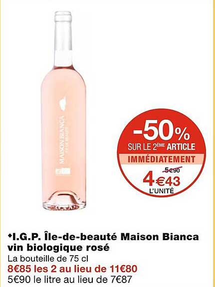 i.g.p. île-de-beauté maison bianca vin biologique rosé