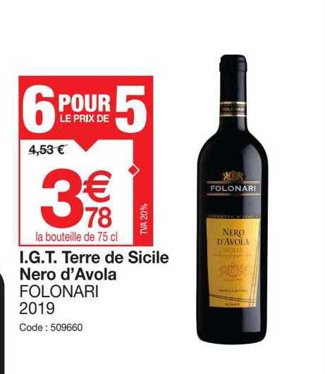 i.g.t. terre de sicile nero d'avola folonari 2019
