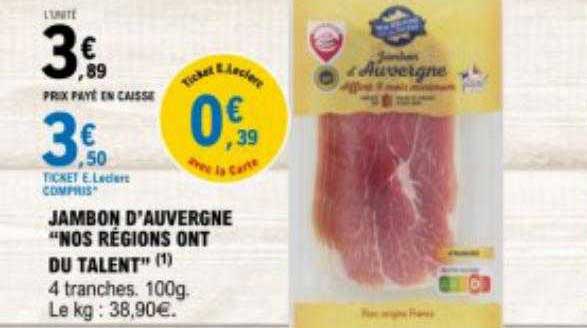 Jambon D'auvergne "nos Régions Ont Du Talent"