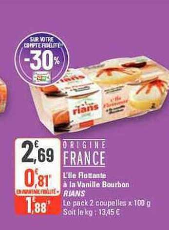 l'île flottante à la vanille bourbon rians