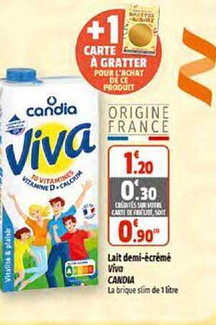lait demi-écrémé vivo candia