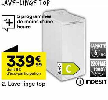 lave-linge top indesit