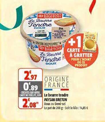 le beurre tendre paysan breton