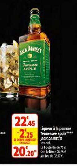 liqueur à la pomme tennessee apple jack daniel's