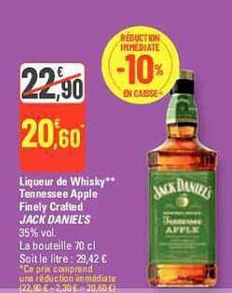 liqueur de whisky tennessee apple finely crafted jack daniel's