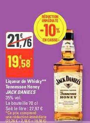 liqueur de whisky tennessee honey jack daniel's