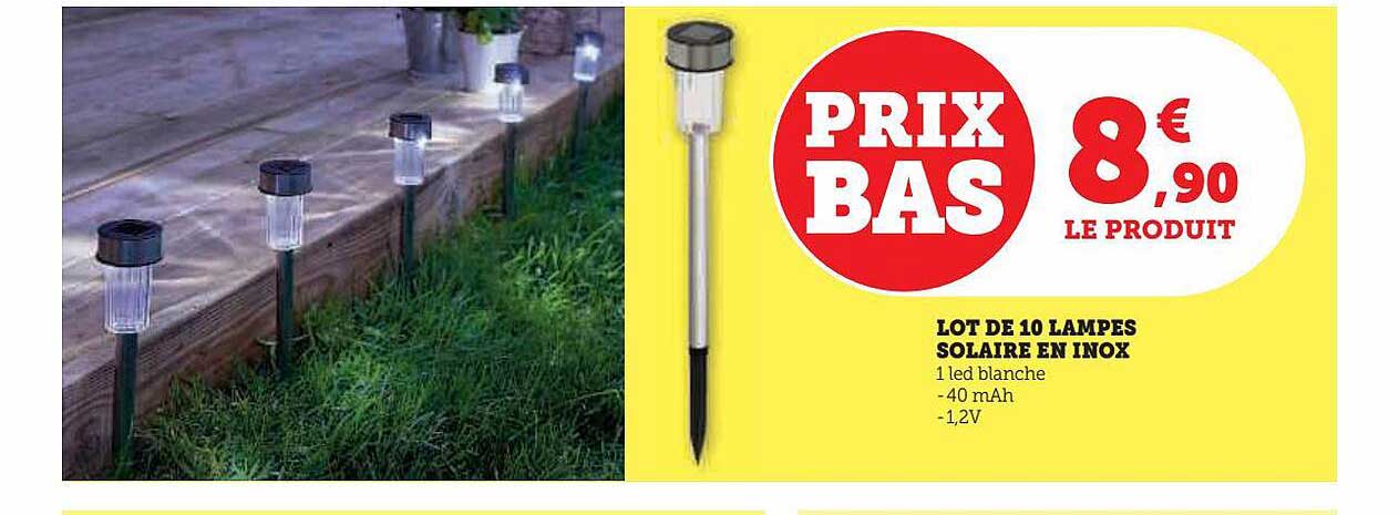 lot de 10 lampes solaire en inox