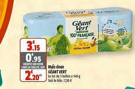 Maïs Doux Géant Vert