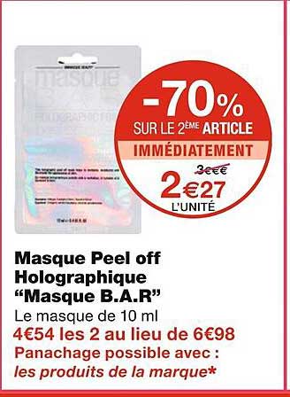 masque peel off holographique "masque b.a.r"