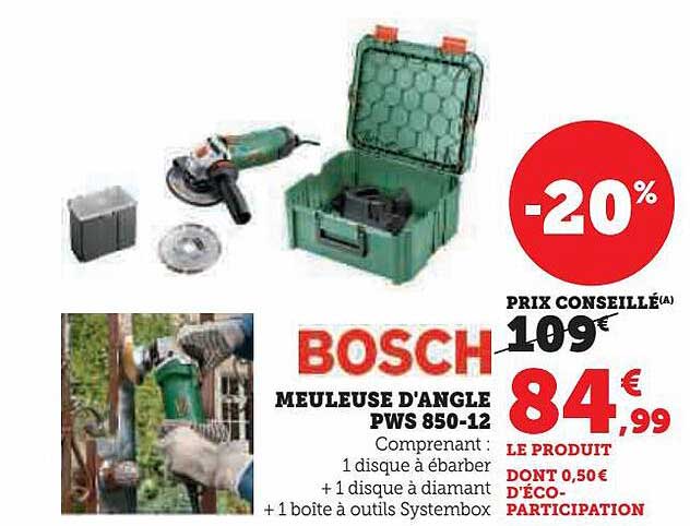 meuleuse d'angle pws 850-12 bosch