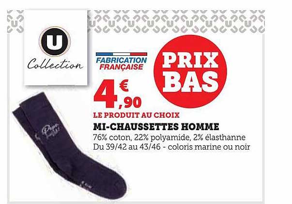 mi-chaussettes homme u collection