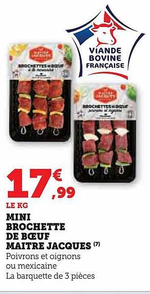 mini brochette de bœuf maître jacques