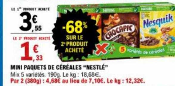 mini paquets de céréales "nestlé"