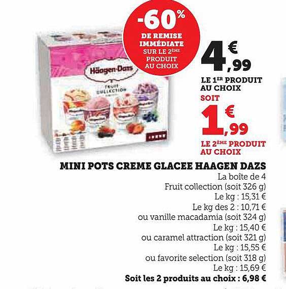 mini pots crème glacée häagen dazs