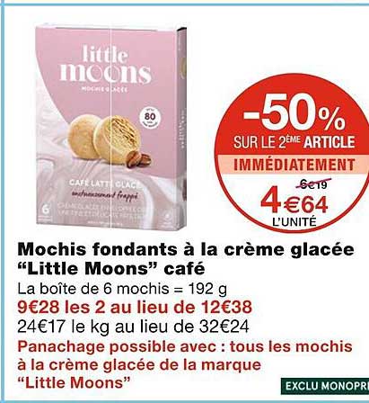 mochis fondants à la crème glacée "little moons" café