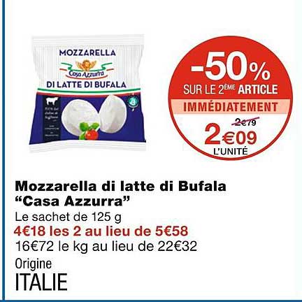 mozzarella di latte di bufala "casa azzurra"