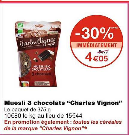 muesli 3 chocolats "charles vignon"