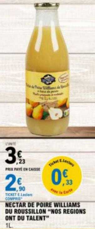 nectar de poire williams du roussillon "nos régions ont du talent"