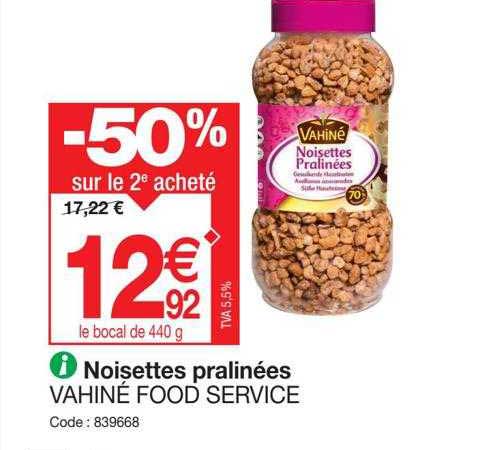 noisettes pralinées vahiné food service