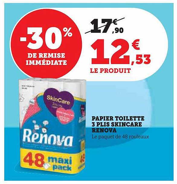 papier toilette 3 plis skincare renova