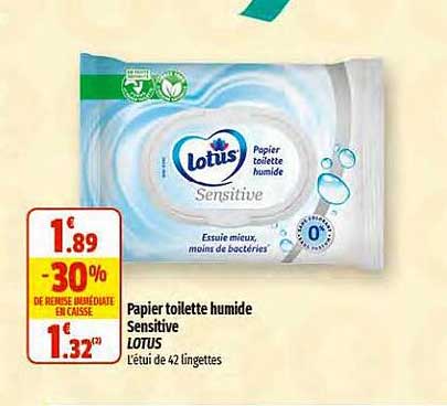 Papier Toilette Humide Sensitive Lotus