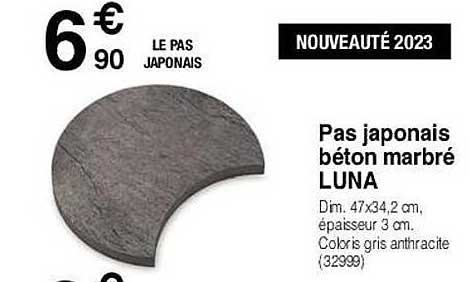 pas japonais béton marbré luna