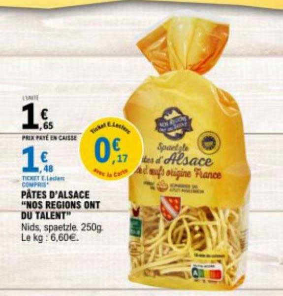 pâtes d'alsace "nos régions ont du talent"