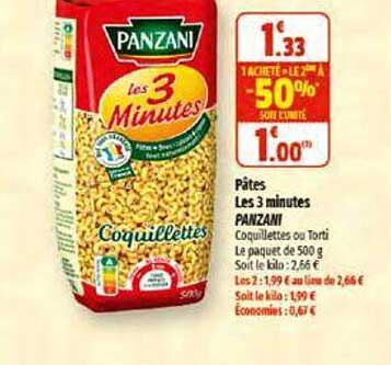 pâtes les 3 minutes panzani