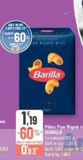 pâtes pipe rigate barilla