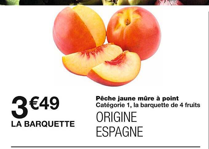 pêche jaune mûre à point