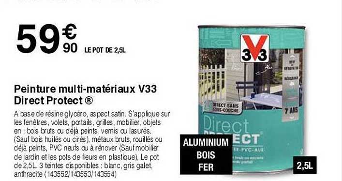peinture multi-matériaux v33 direct protect