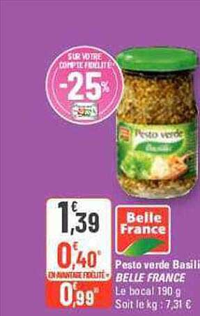 Pesto Verde Basilic Belle France