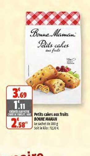 petits cakes aux fruits bonne maman