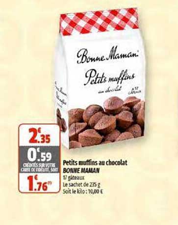 petits muffins au chocolat bonne maman