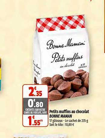 petits muffins au chocolat bonne maman
