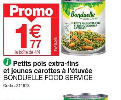 Petits Pois Extra-fins Et Jeunes Carottes à L'étuvée Bonduelle Food Service