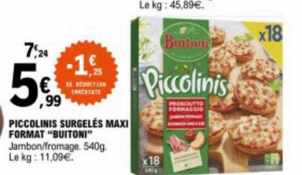 piccolinis surgelés maxi format "buitoni"