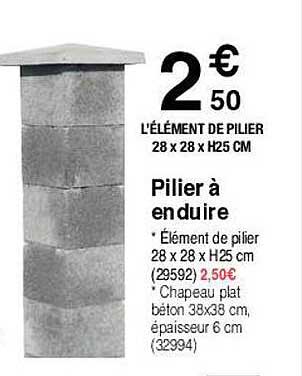 pilier à enduire