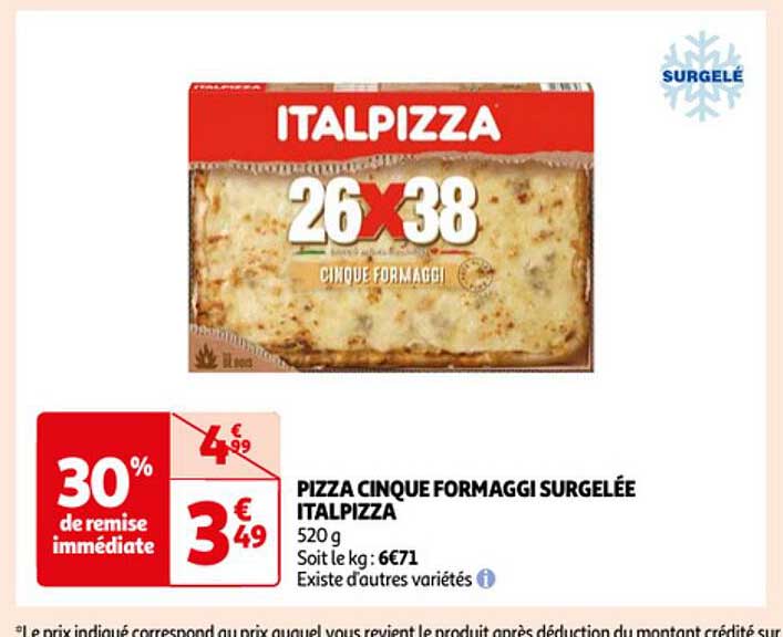 pizza cinque formaggi surgelée italpizza