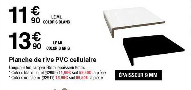 planche de rive pvc cellulaire