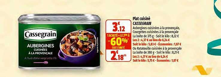 Plat Cuisiné Cassegrain